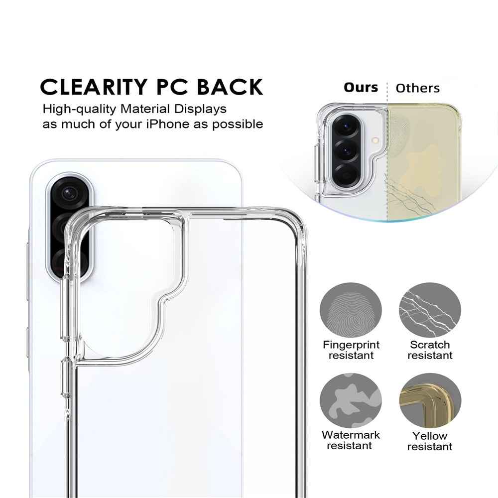 For Samsung Galaxy A57 5G Case PC + TPU Dropproof Transparent Phone Cover - Transparent
