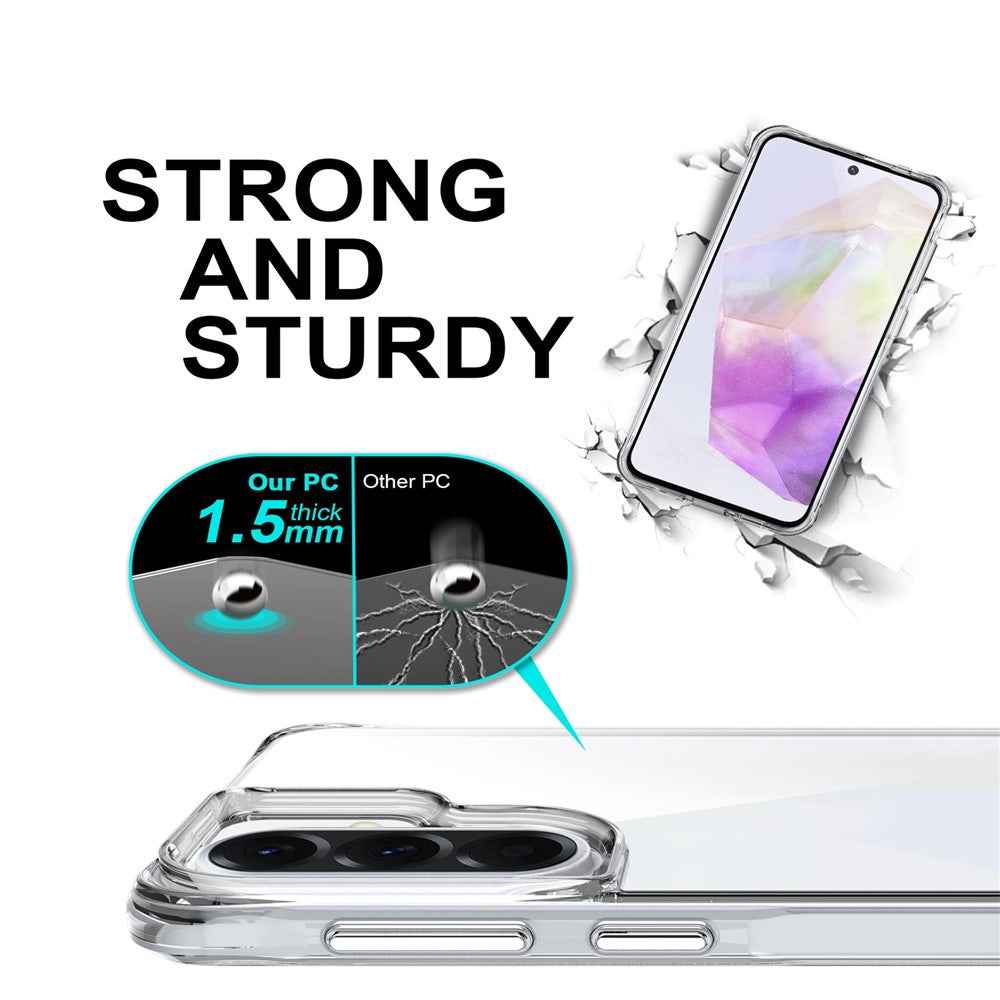 For Samsung Galaxy A57 5G Case PC + TPU Dropproof Transparent Phone Cover - Transparent