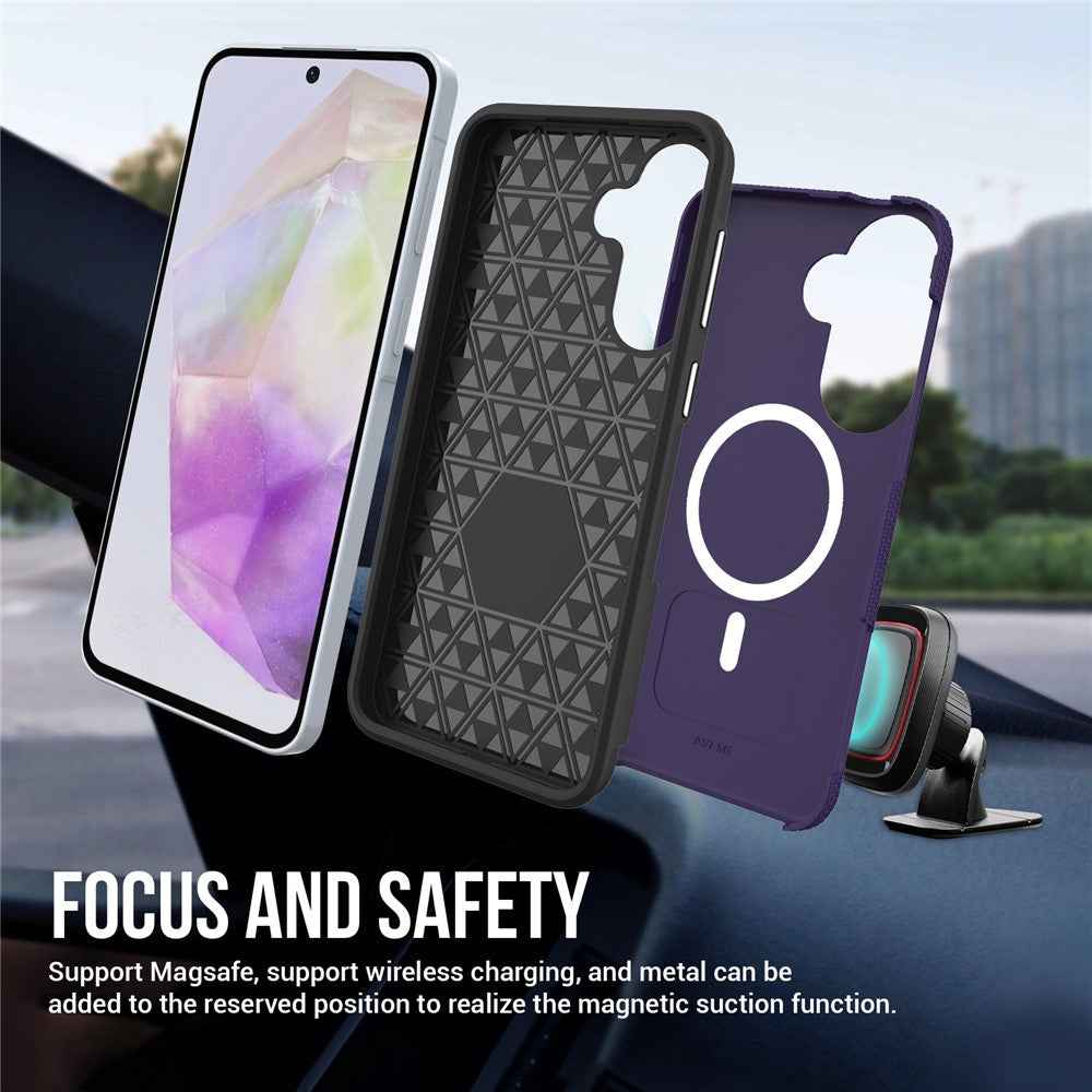 For Samsung Galaxy A57 5G Magnetic Case Shockproof TPU + PC Phone Cover - Purple