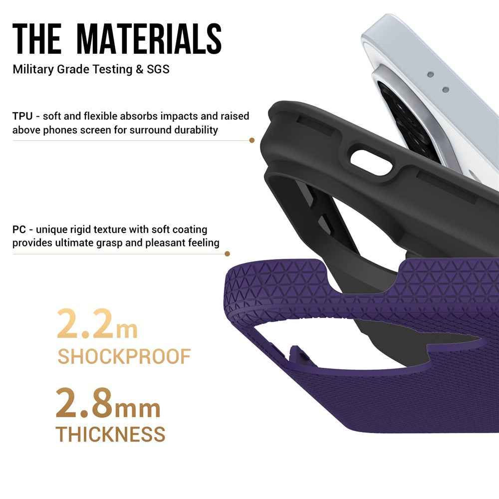 For Samsung Galaxy A57 5G Magnetic Case Shockproof TPU + PC Phone Cover - Purple