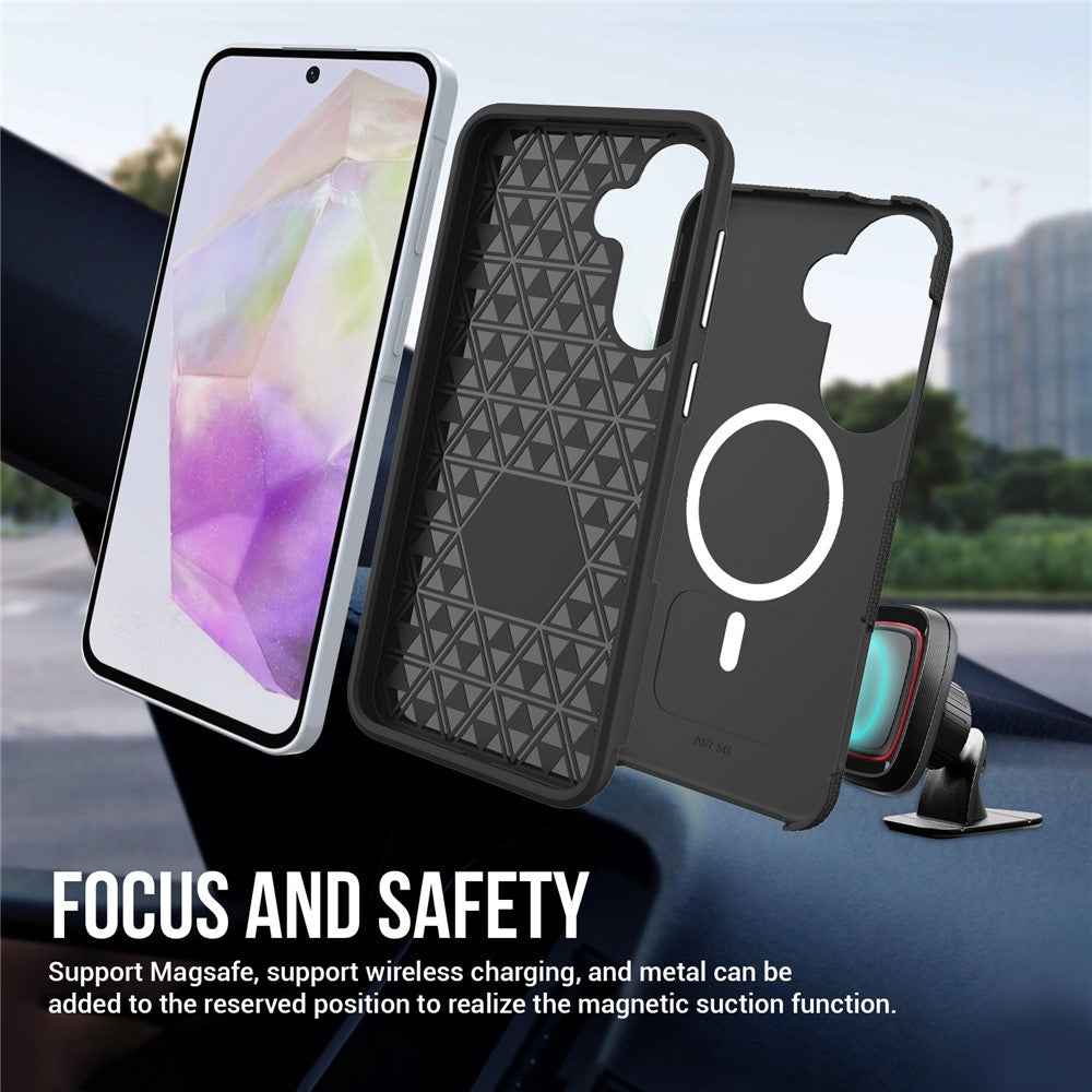 For Samsung Galaxy A57 5G Magnetic Case Shockproof TPU + PC Phone Cover - Black