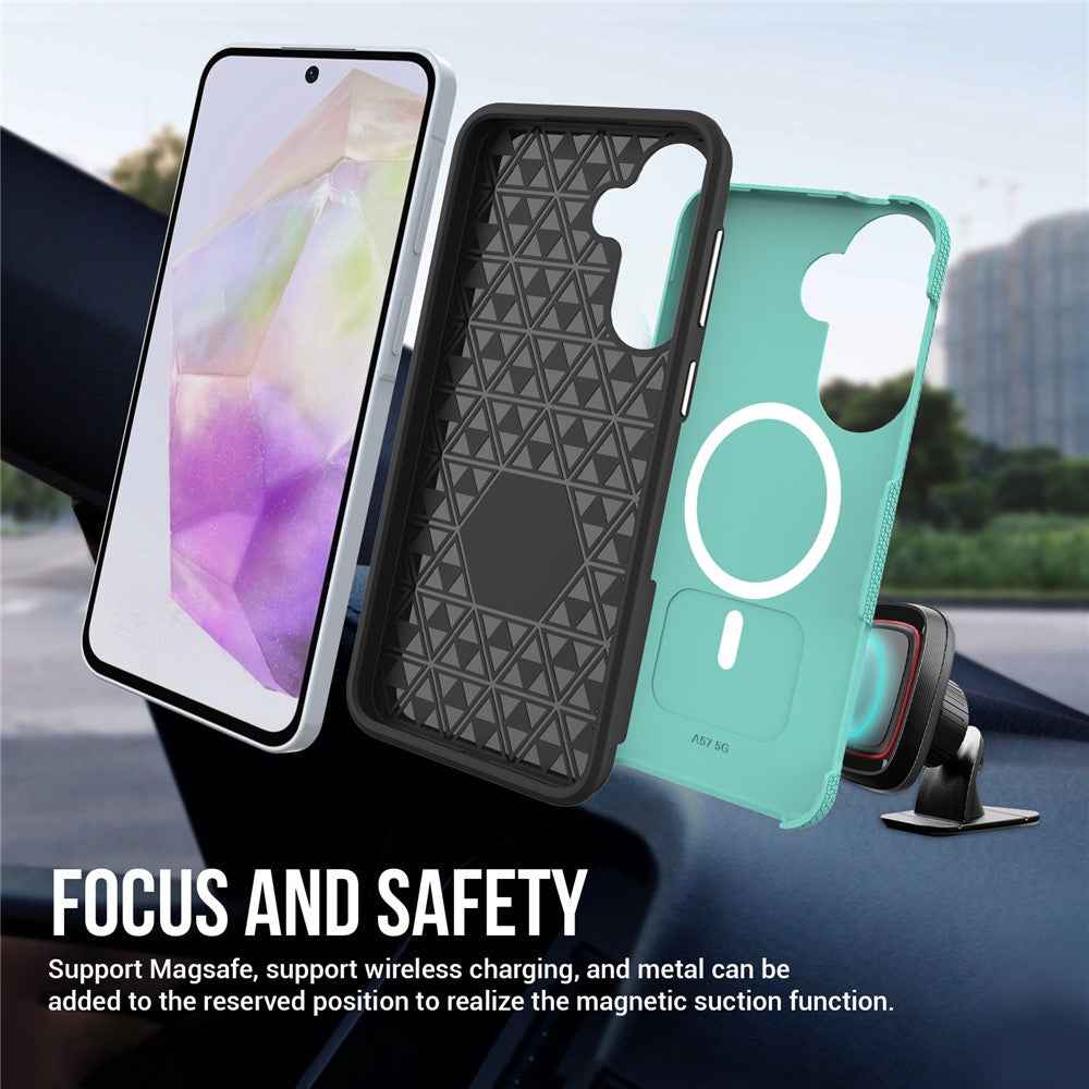 For Samsung Galaxy A57 5G Magnetic Case Shockproof TPU + PC Phone Cover - Mint Green
