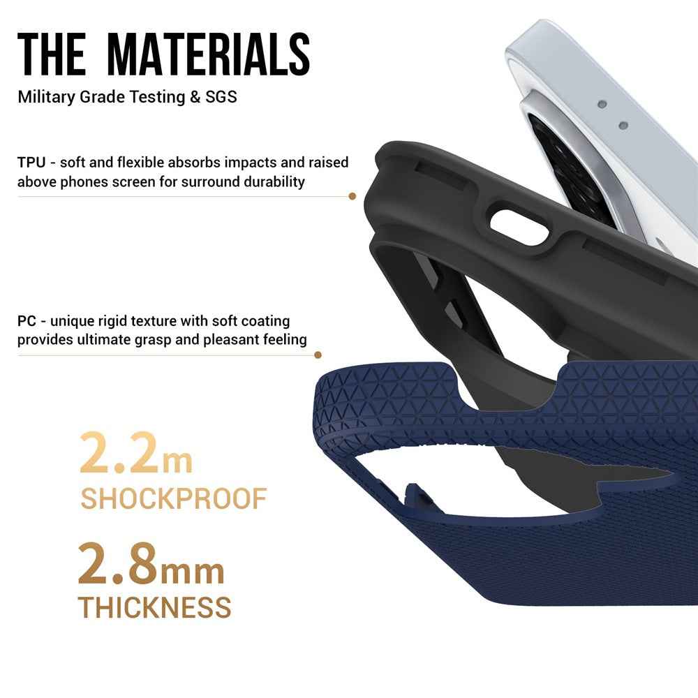 For Samsung Galaxy A57 5G Case TPU + PC Four Corner Anti-Drop Phone Cover - Navy Blue