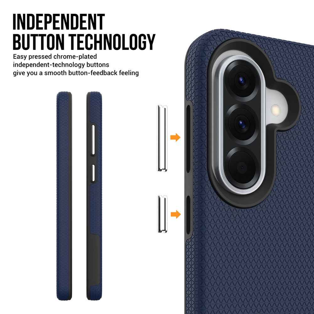 For Samsung Galaxy A57 5G Case TPU + PC Four Corner Anti-Drop Phone Cover - Navy Blue
