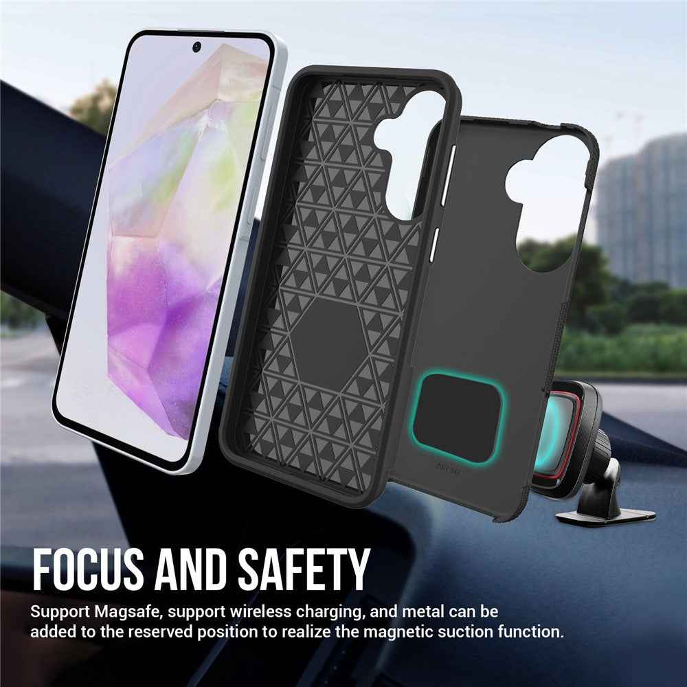 For Samsung Galaxy A57 5G Case TPU + PC Four Corner Anti-Drop Phone Cover - Black