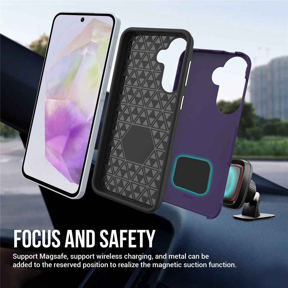 For Samsung Galaxy A57 5G Case TPU + PC Four Corner Anti-Drop Phone Cover - Dark Purple