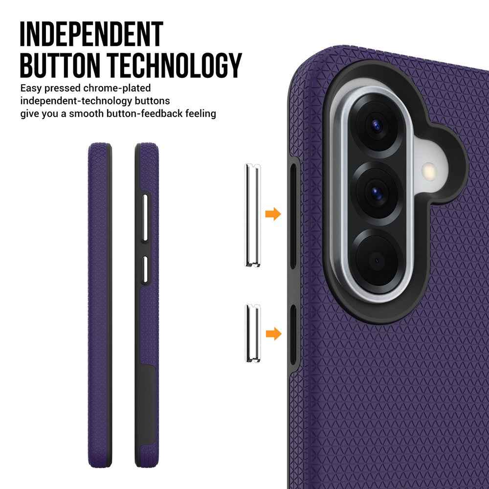For Samsung Galaxy A57 5G Case TPU + PC Four Corner Anti-Drop Phone Cover - Dark Purple