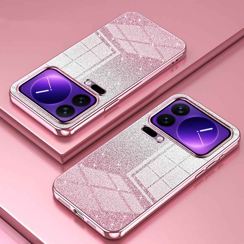 For Xiaomi 17 Pro Case Electroplating Gradient Glitter TPU Phone Cover - Pink