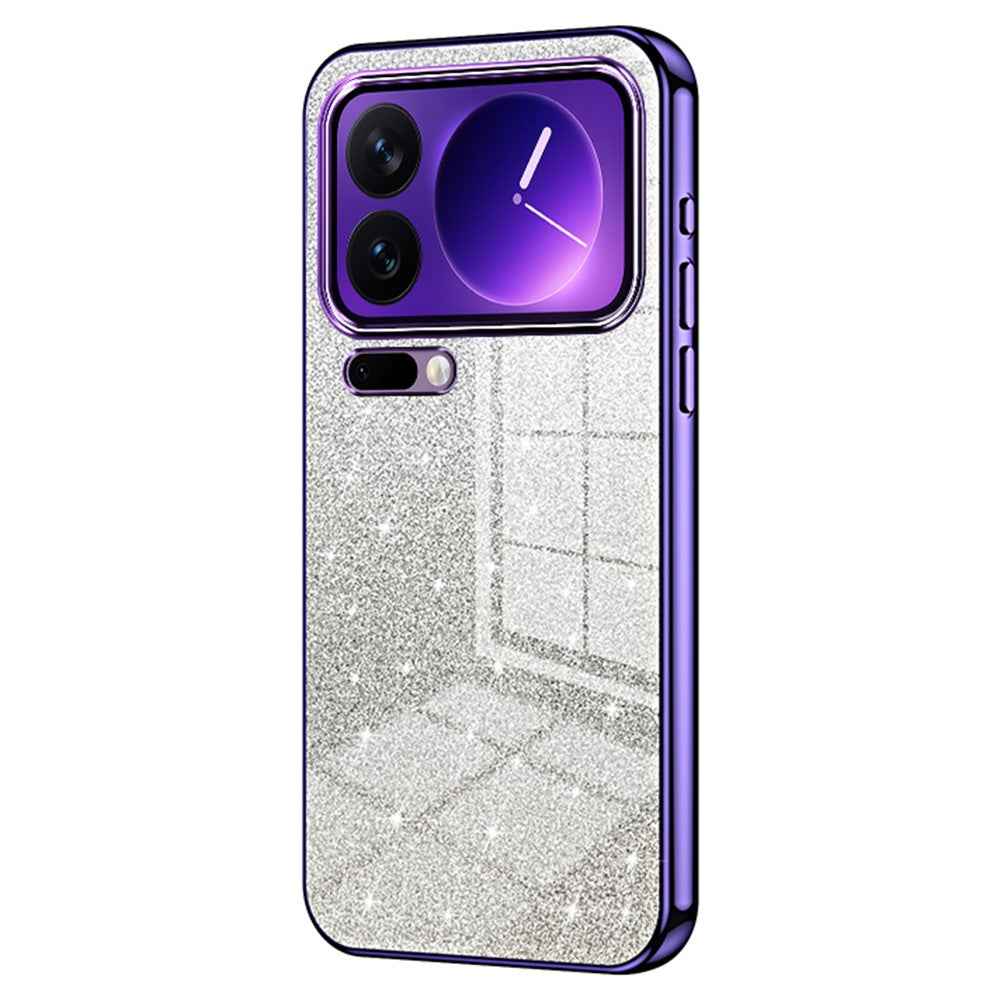 For Xiaomi 17 Pro Case Electroplating Gradient Glitter TPU Phone Cover - Purple