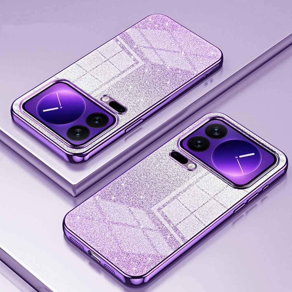 For Xiaomi 17 Pro Case Electroplating Gradient Glitter TPU Phone Cover - Purple