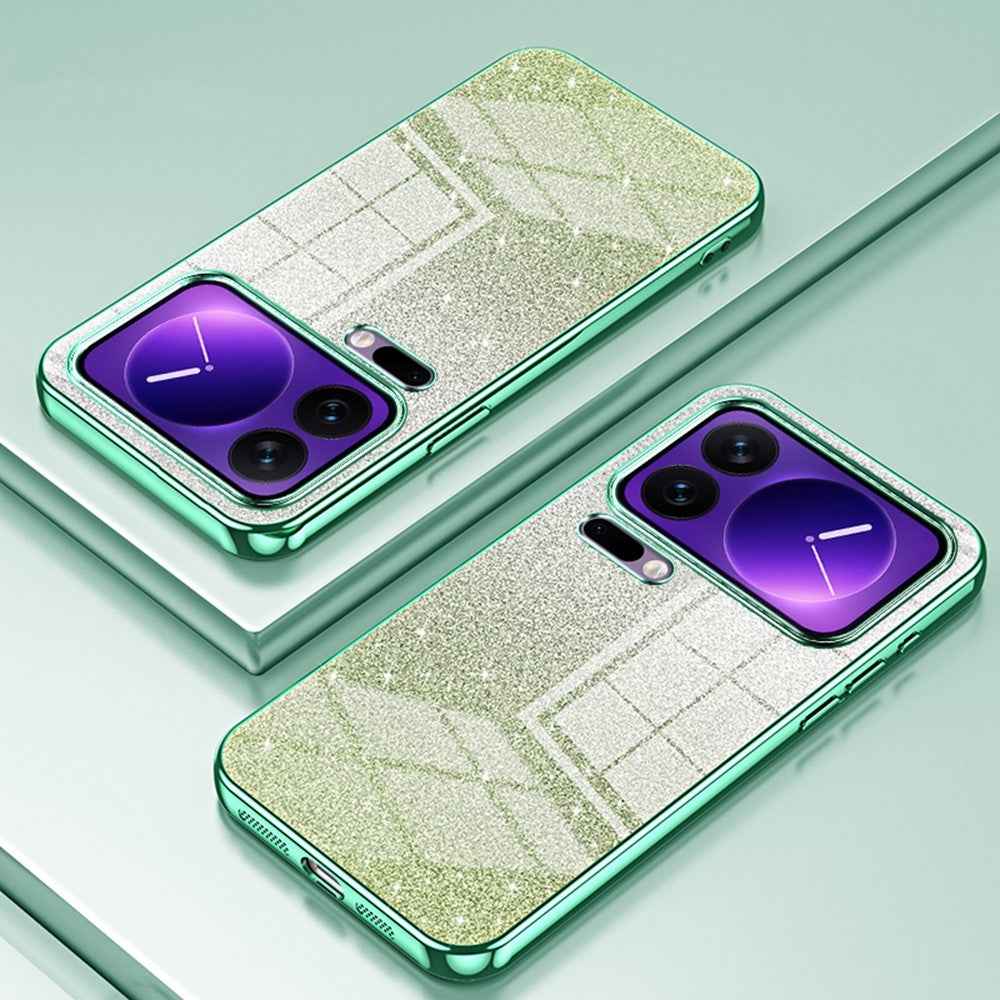 For Xiaomi 17 Pro Case Electroplating Gradient Glitter TPU Phone Cover - Green