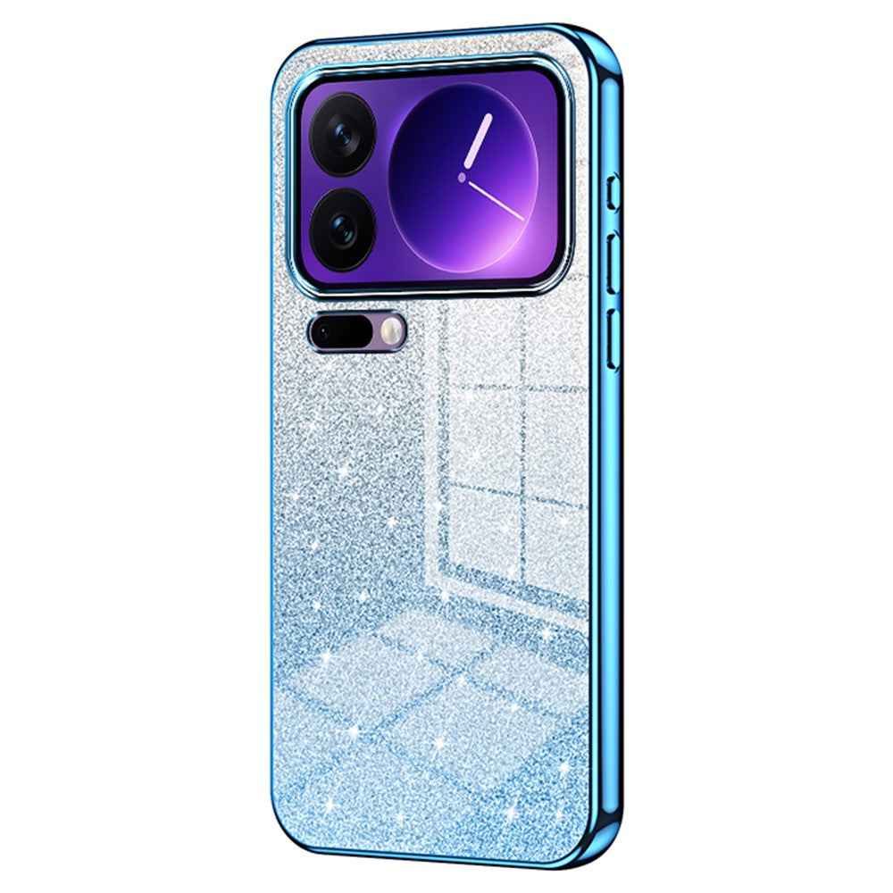 For Xiaomi 17 Pro Case Electroplating Gradient Glitter TPU Phone Cover - Blue