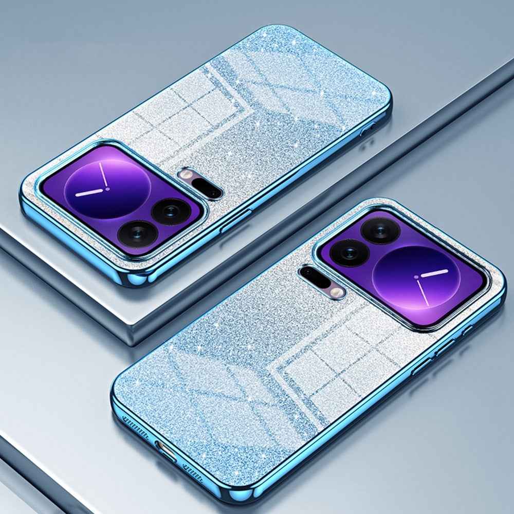 For Xiaomi 17 Pro Case Electroplating Gradient Glitter TPU Phone Cover - Blue
