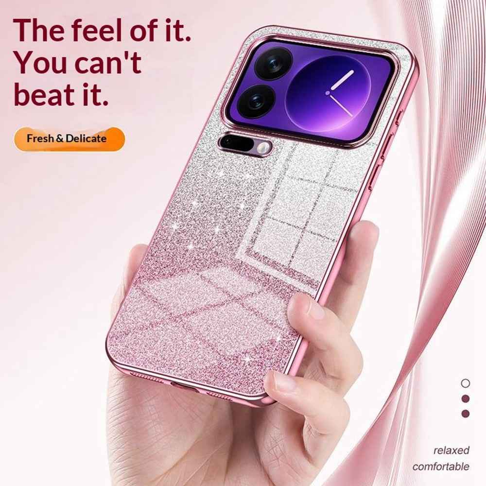 For Xiaomi 17 Pro Case Electroplating Gradient Glitter TPU Phone Cover - Blue