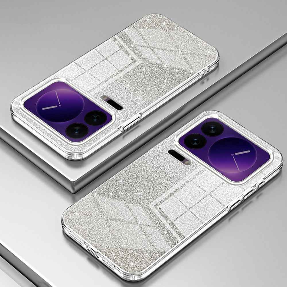 For Xiaomi 17 Pro Case Electroplating Gradient Glitter TPU Phone Cover - Transparent