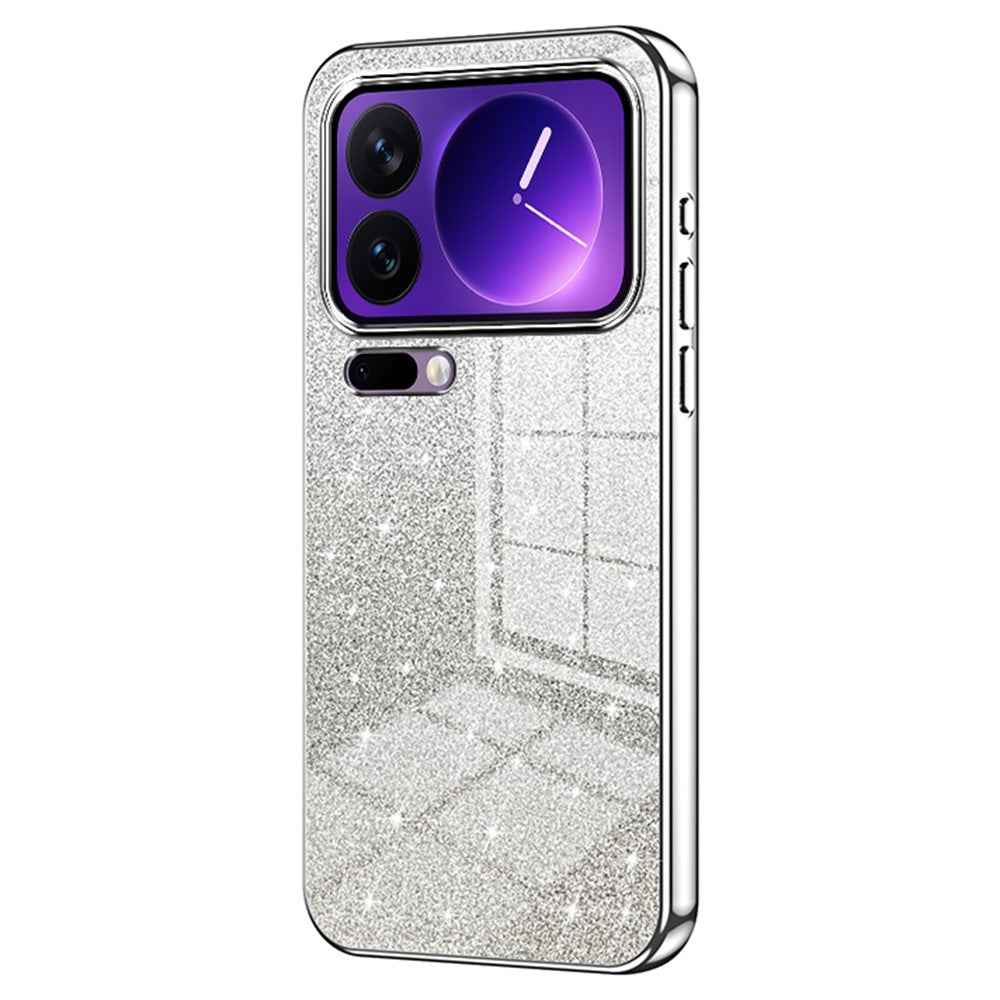 For Xiaomi 17 Pro Case Electroplating Gradient Glitter TPU Phone Cover - Silver