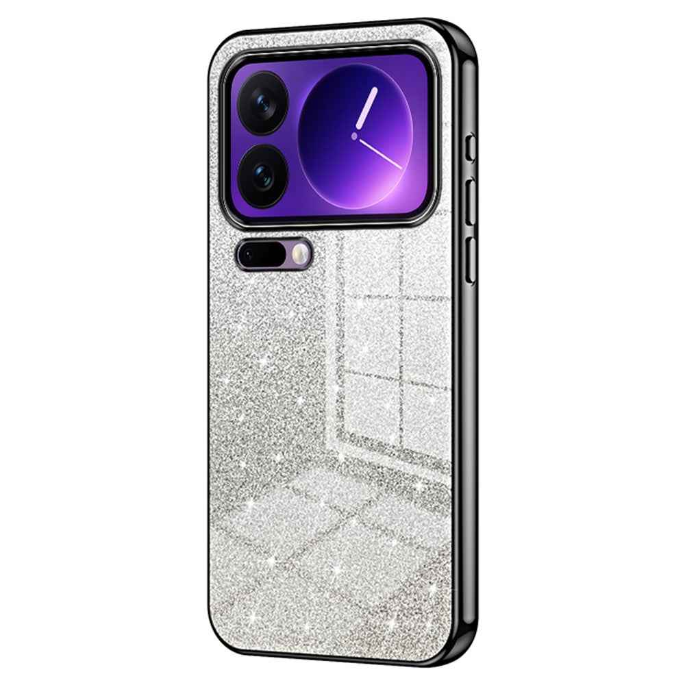 For Xiaomi 17 Pro Case Electroplating Gradient Glitter TPU Phone Cover - Black