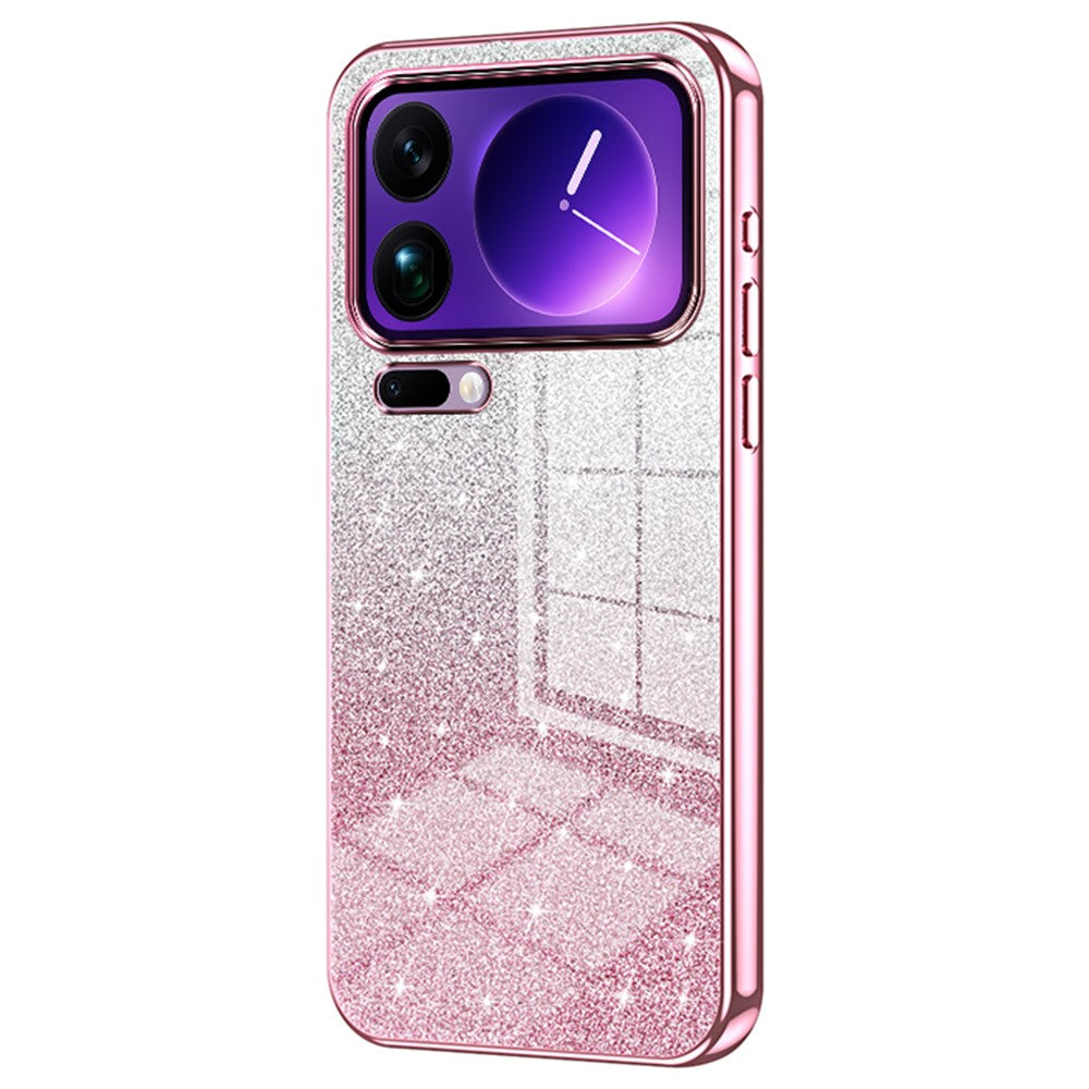For Xiaomi 17 Pro Max Case Electroplating Gradient Glitter TPU Phone Cover - Pink