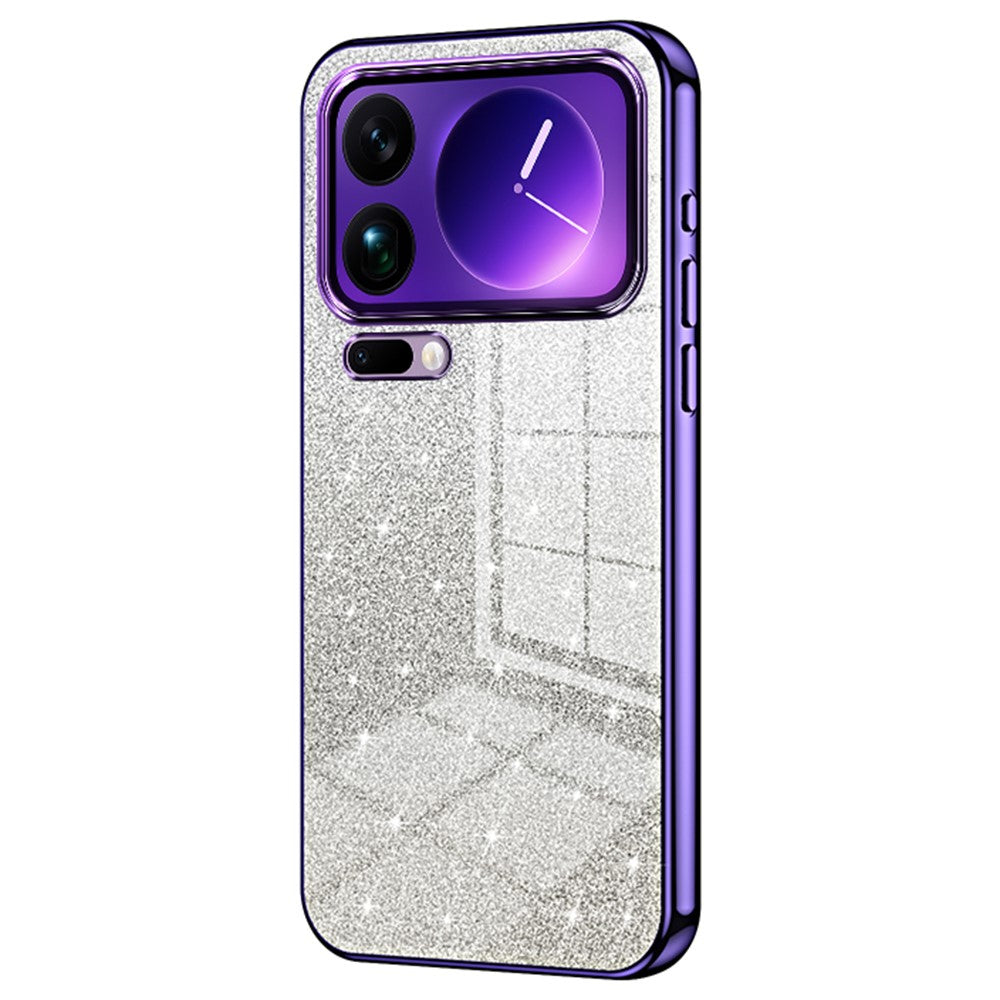 For Xiaomi 17 Pro Max Case Electroplating Gradient Glitter TPU Phone Cover - Purple