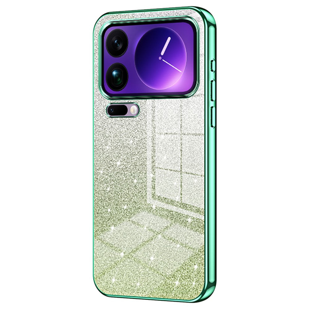 For Xiaomi 17 Pro Max Case Electroplating Gradient Glitter TPU Phone Cover - Green