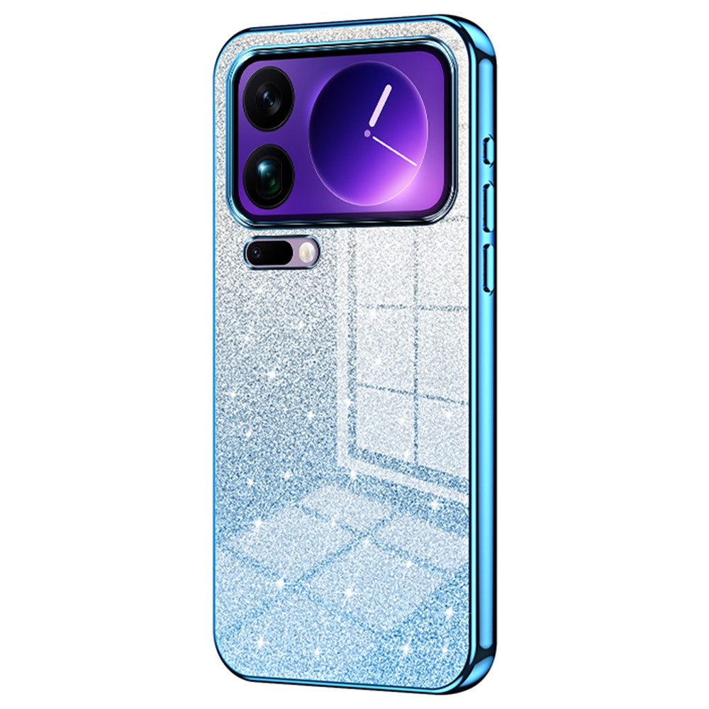 For Xiaomi 17 Pro Max Case Electroplating Gradient Glitter TPU Phone Cover - Blue