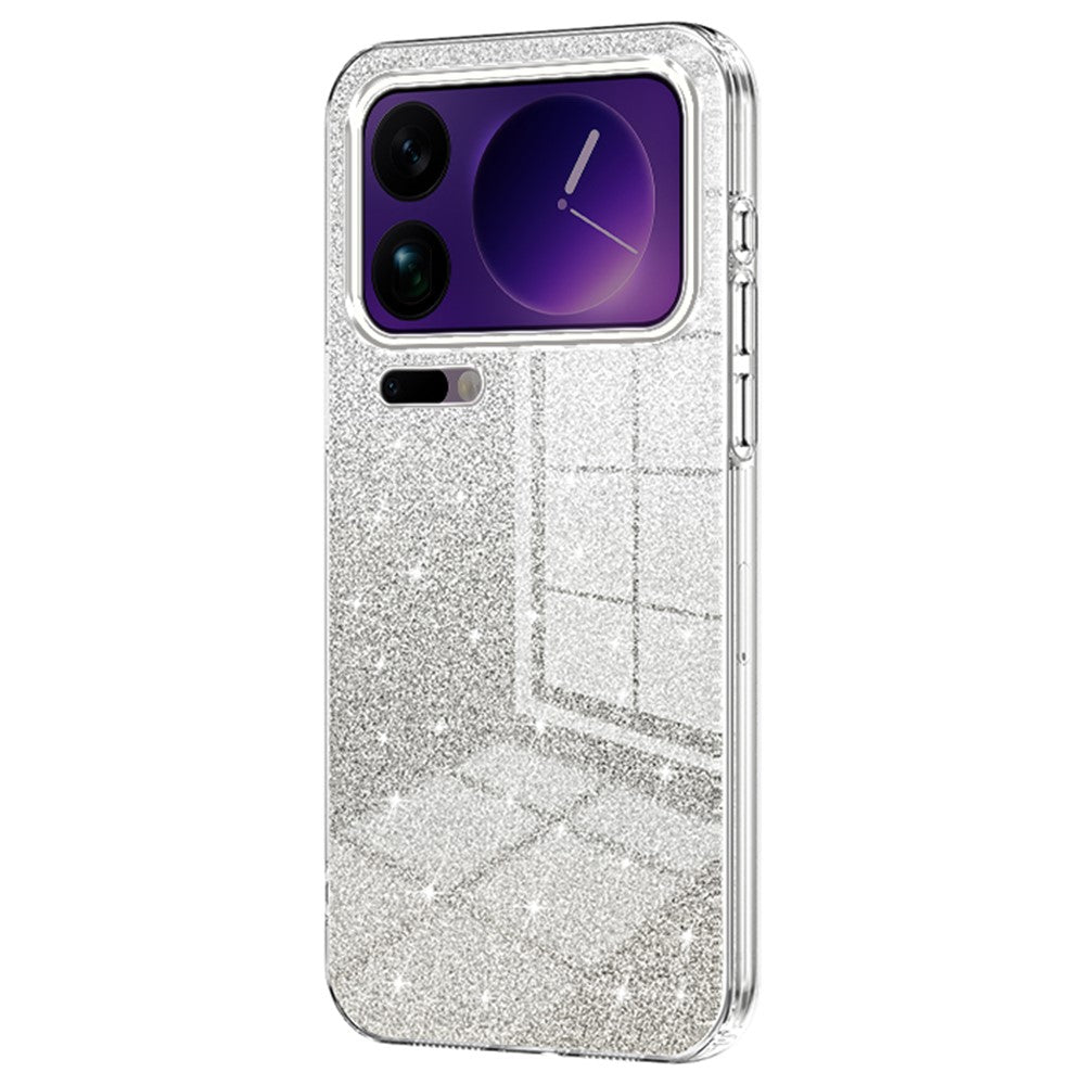 For Xiaomi 17 Pro Max Case Electroplating Gradient Glitter TPU Phone Cover - Transparent