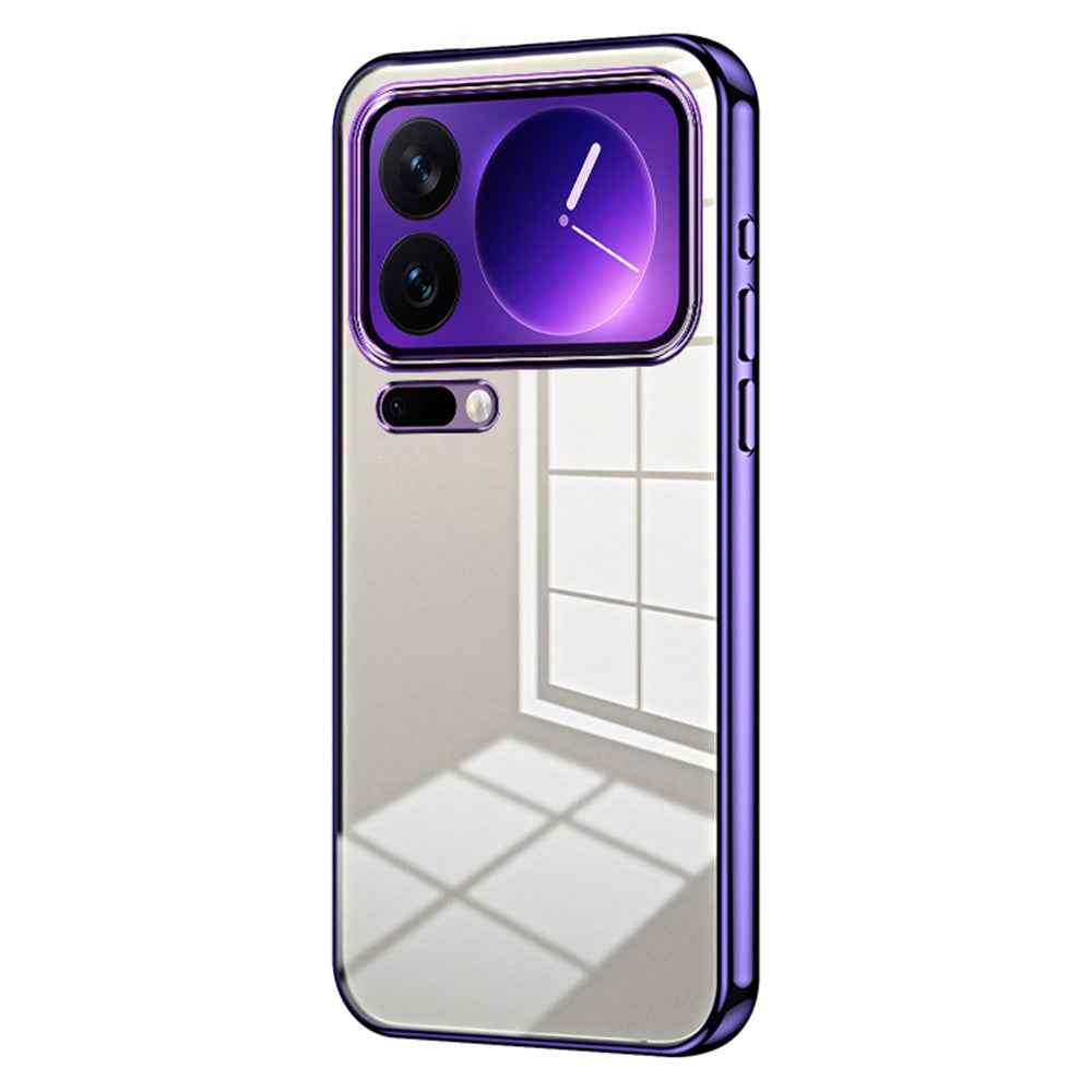 For Xiaomi 17 Pro Case Electroplating Frame Soft TPU Phone Cover - Purple