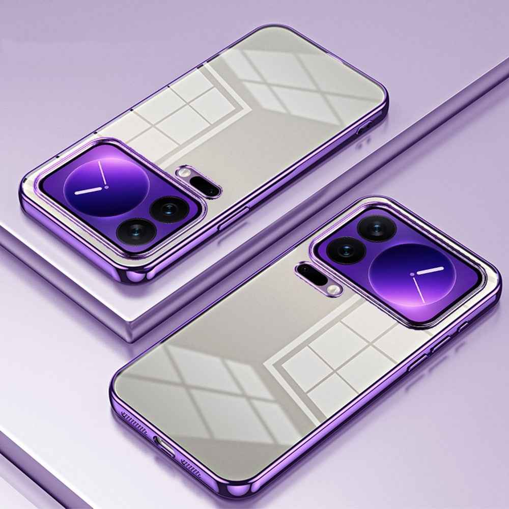 For Xiaomi 17 Pro Case Electroplating Frame Soft TPU Phone Cover - Purple