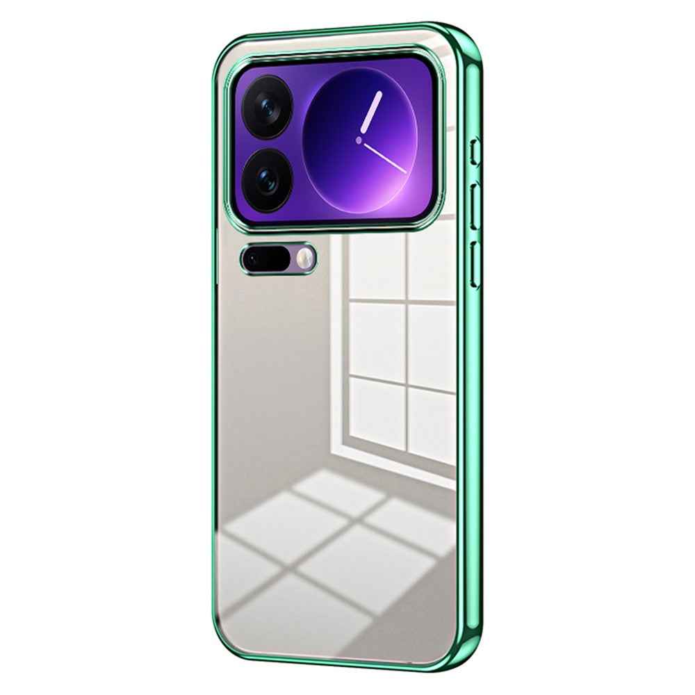 For Xiaomi 17 Pro Case Electroplating Frame Soft TPU Phone Cover - Green