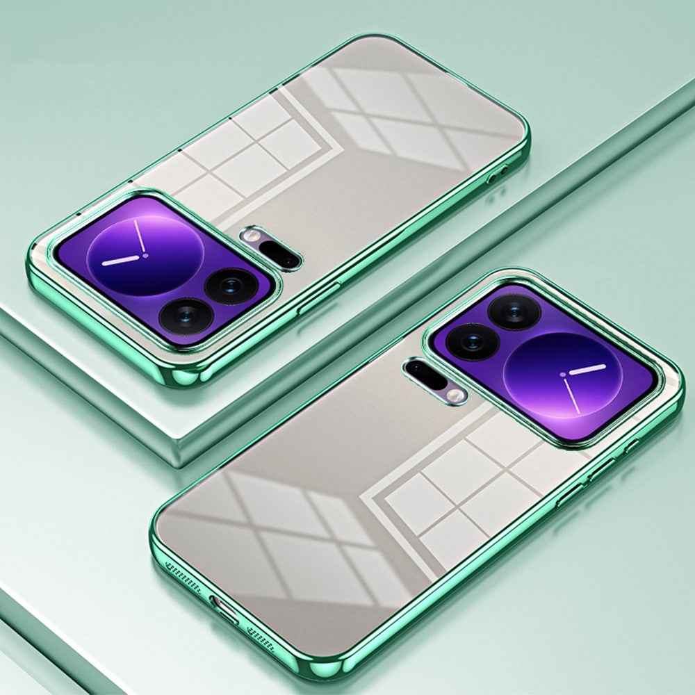 For Xiaomi 17 Pro Case Electroplating Frame Soft TPU Phone Cover - Green