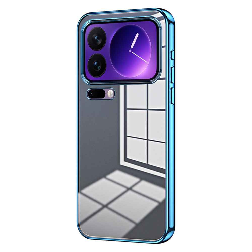 For Xiaomi 17 Pro Case Electroplating Frame Soft TPU Phone Cover - Blue