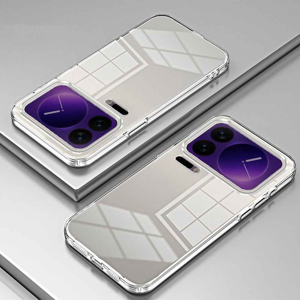For Xiaomi 17 Pro Case Electroplating Frame Soft TPU Phone Cover - Transparent