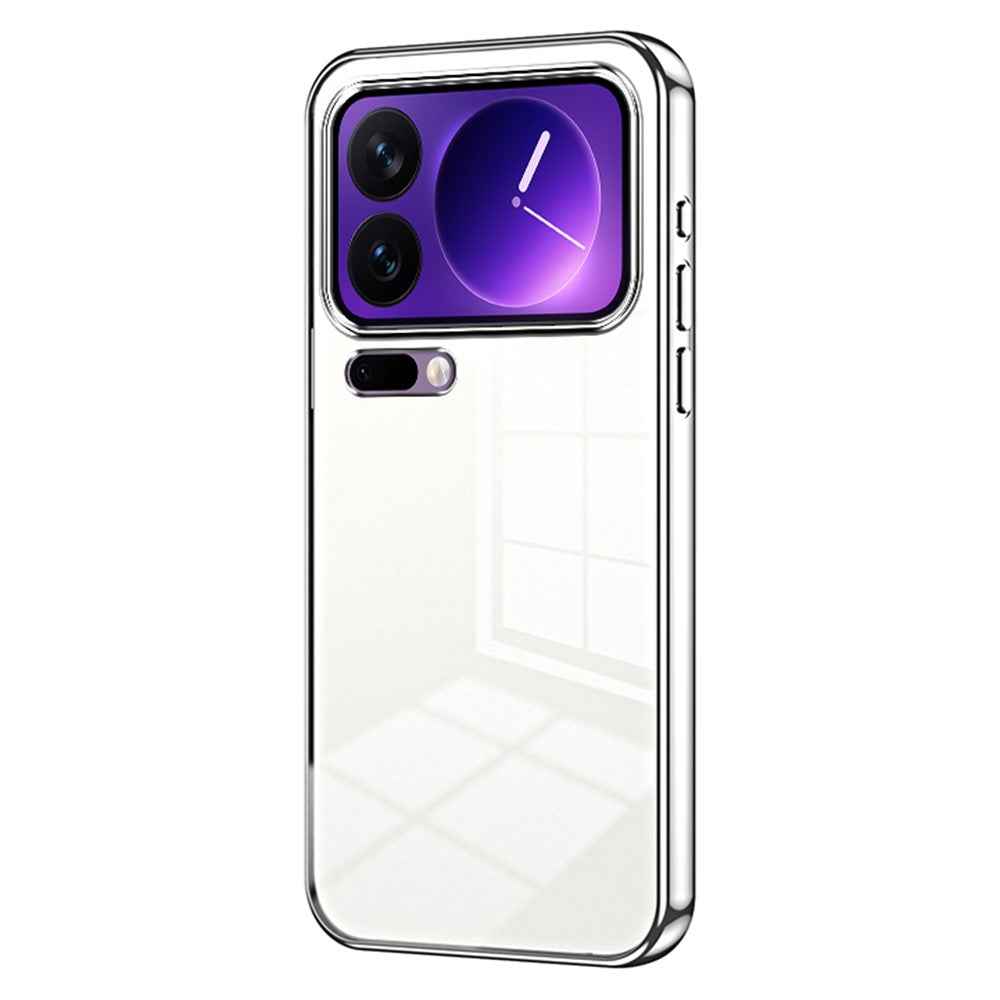 For Xiaomi 17 Pro Case Electroplating Frame Soft TPU Phone Cover - Silver