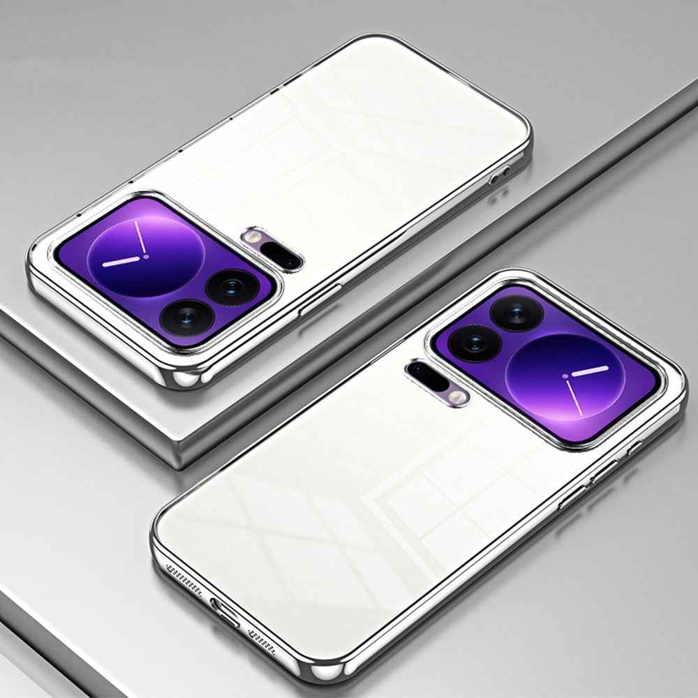 For Xiaomi 17 Pro Case Electroplating Frame Soft TPU Phone Cover - Silver