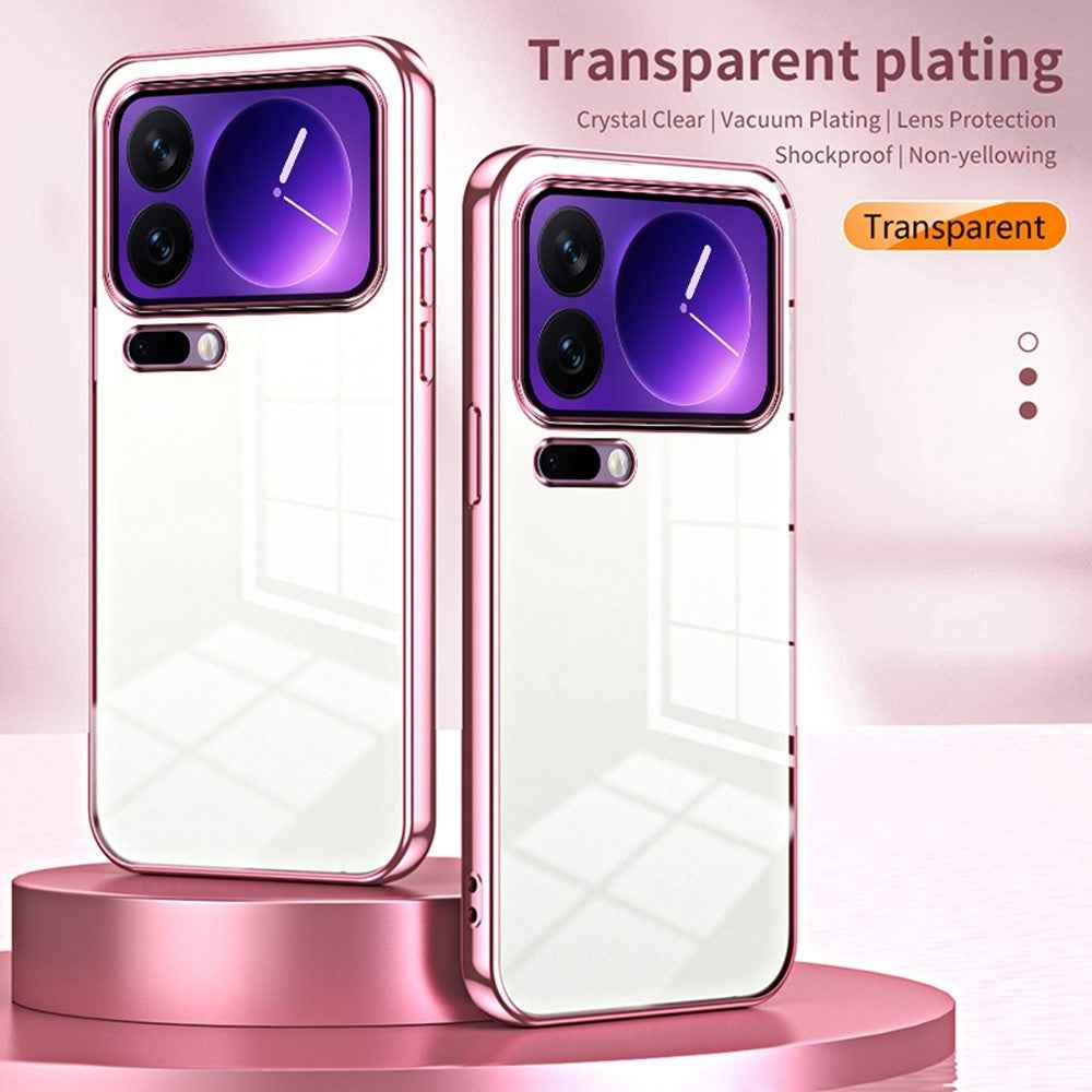 For Xiaomi 17 Pro Case Electroplating Frame Soft TPU Phone Cover - Silver
