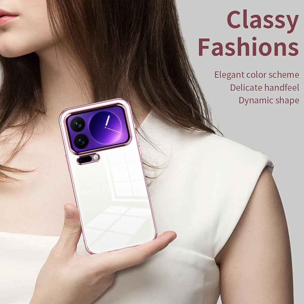 For Xiaomi 17 Pro Case Electroplating Frame Soft TPU Phone Cover - Silver