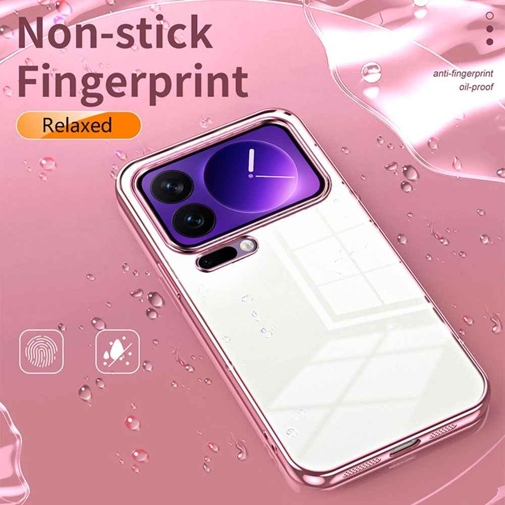 For Xiaomi 17 Pro Case Electroplating Frame Soft TPU Phone Cover - Silver