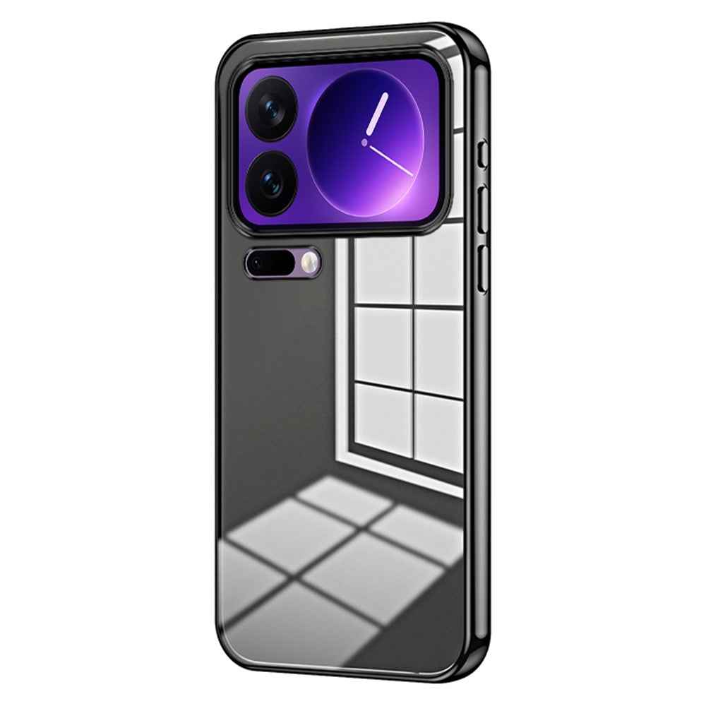 For Xiaomi 17 Pro Case Electroplating Frame Soft TPU Phone Cover - Black