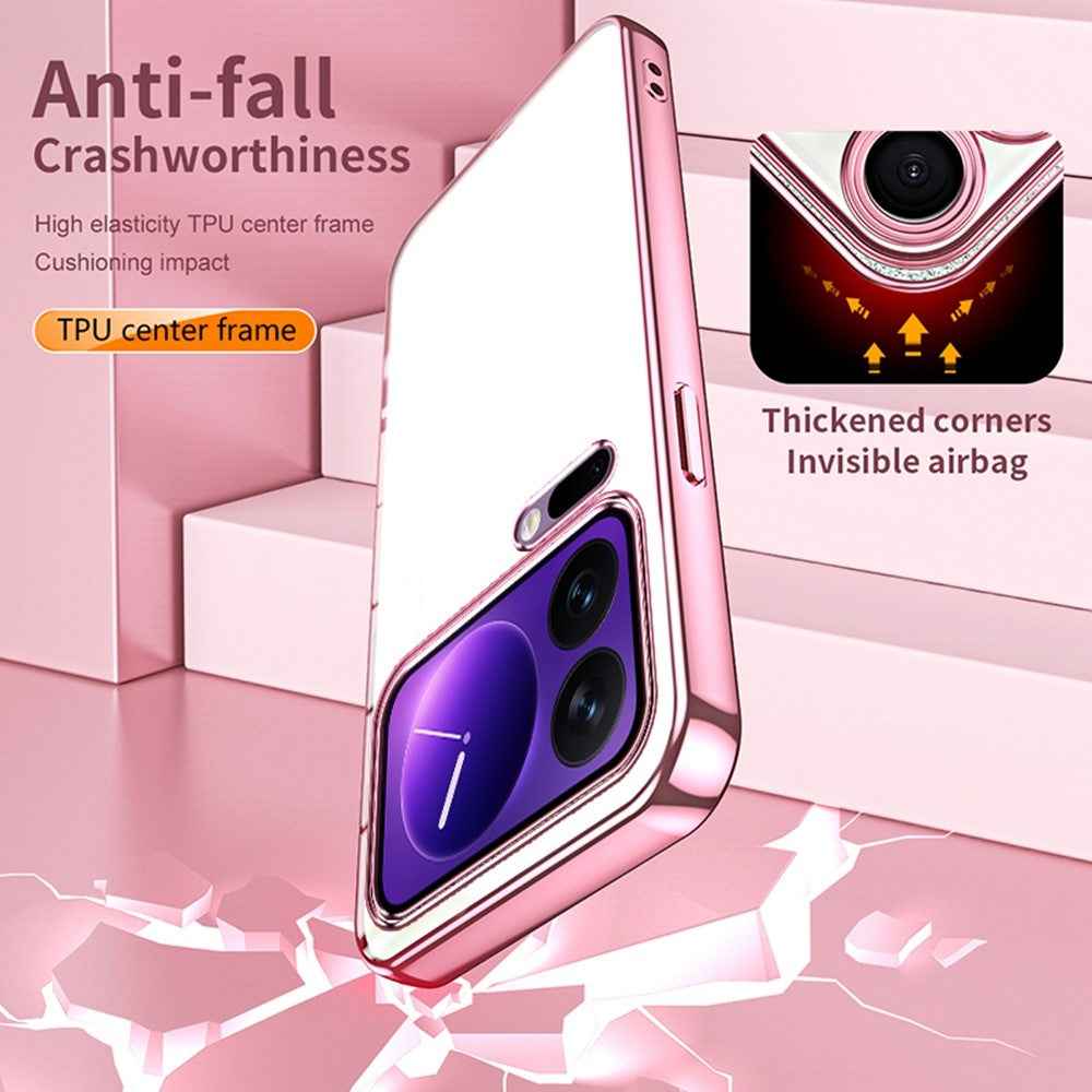 For Xiaomi 17 Pro Case Electroplating Frame Soft TPU Phone Cover - Black