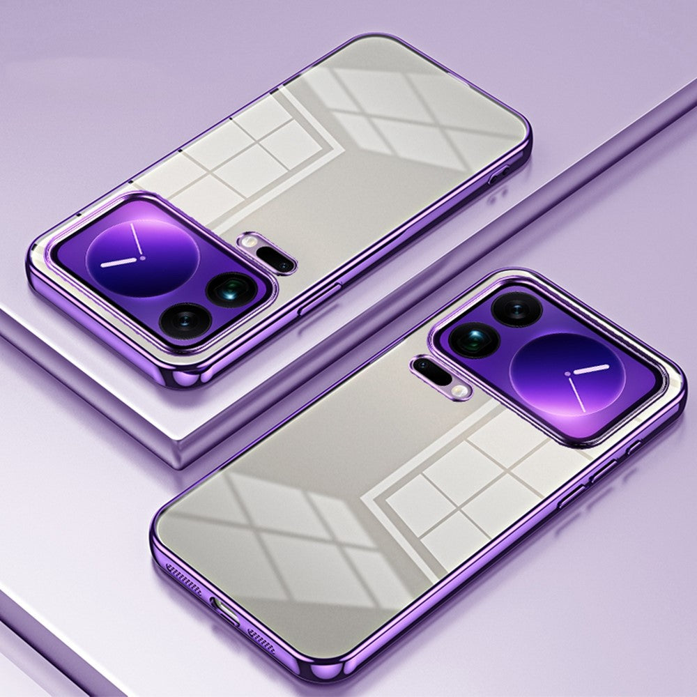 For Xiaomi 17 Pro Max Case Electroplating Frame Soft TPU Phone Cover - Purple
