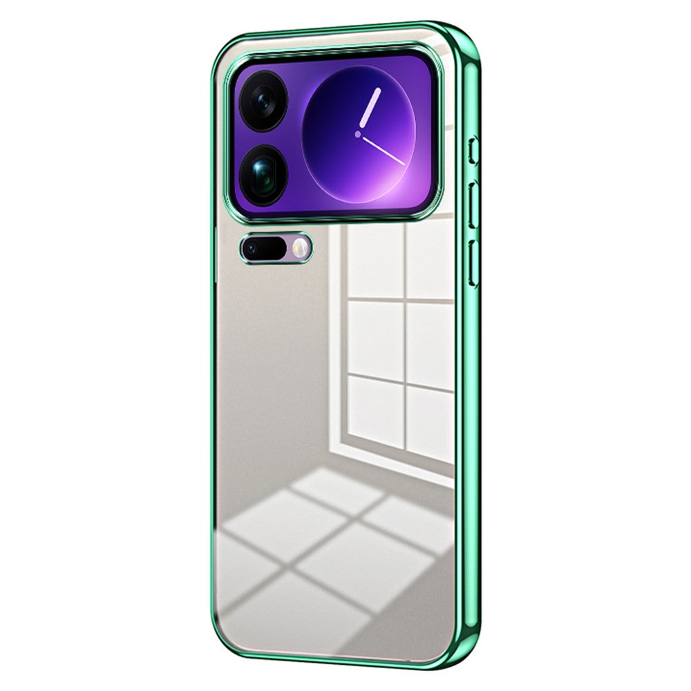 For Xiaomi 17 Pro Max Case Electroplating Frame Soft TPU Phone Cover - Green