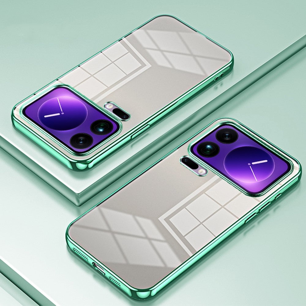For Xiaomi 17 Pro Max Case Electroplating Frame Soft TPU Phone Cover - Green