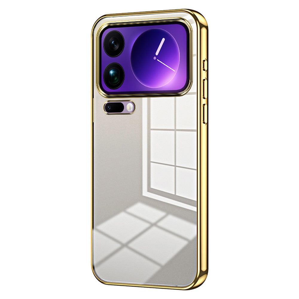 For Xiaomi 17 Pro Max Case Electroplating Frame Soft TPU Phone Cover - Gold