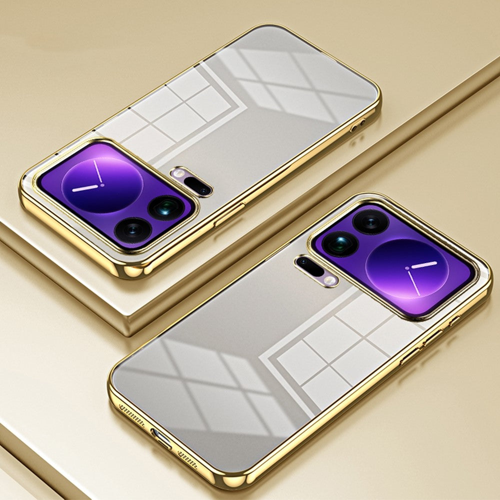 For Xiaomi 17 Pro Max Case Electroplating Frame Soft TPU Phone Cover - Gold