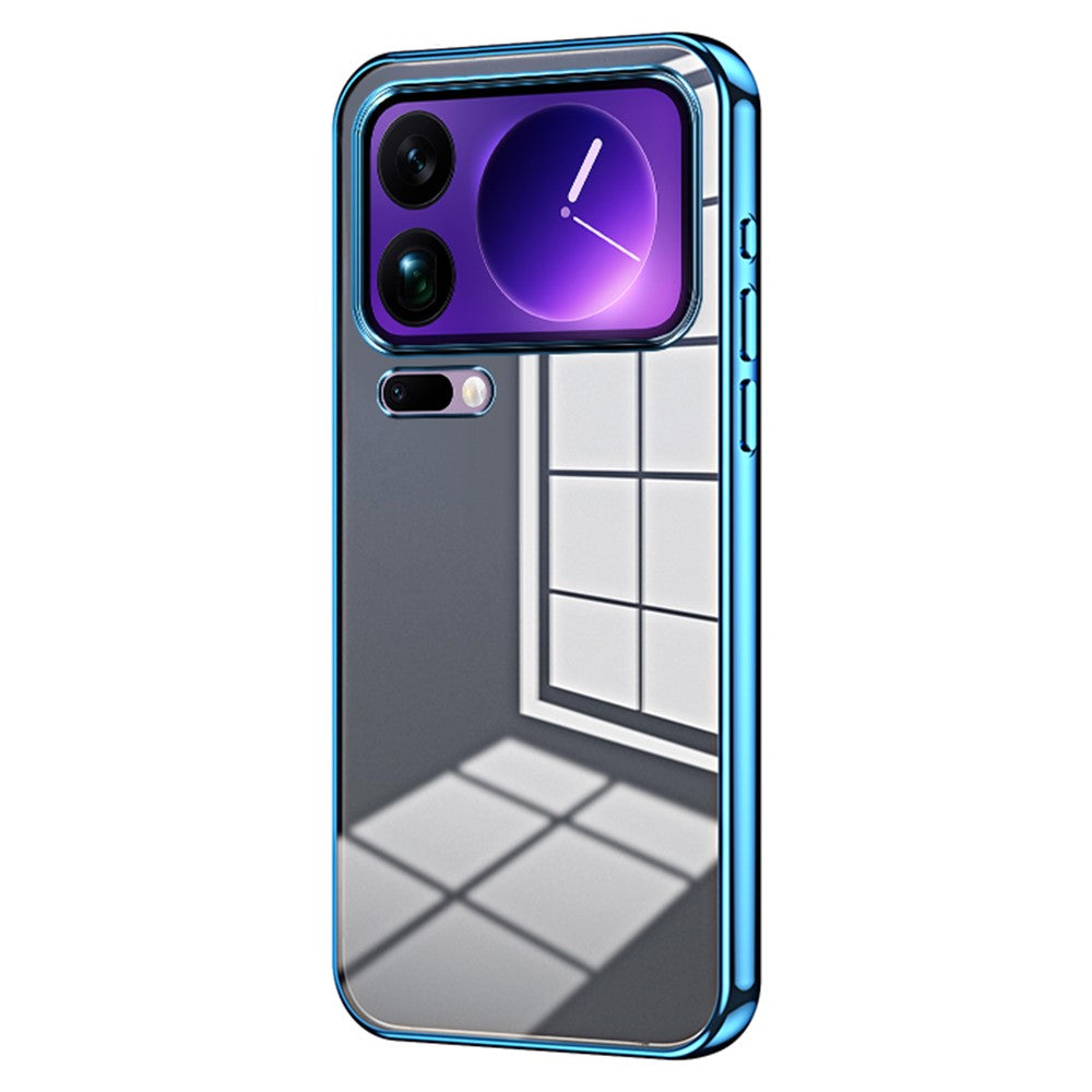 For Xiaomi 17 Pro Max Case Electroplating Frame Soft TPU Phone Cover - Blue