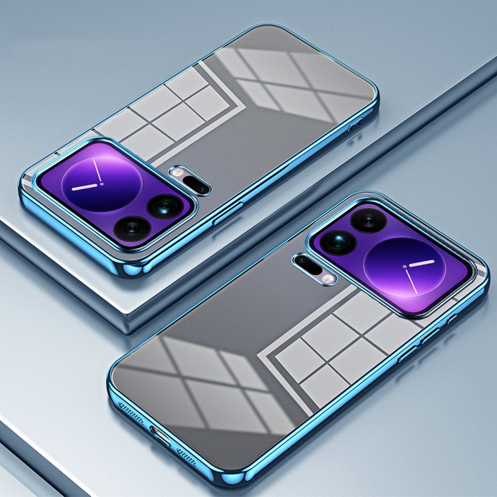 For Xiaomi 17 Pro Max Case Electroplating Frame Soft TPU Phone Cover - Blue