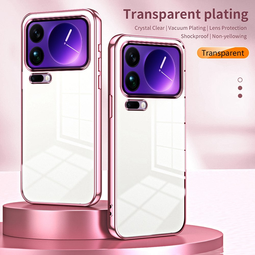 For Xiaomi 17 Pro Max Case Electroplating Frame Soft TPU Phone Cover - Blue