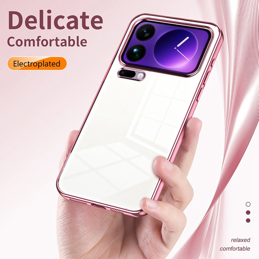 For Xiaomi 17 Pro Max Case Electroplating Frame Soft TPU Phone Cover - Blue