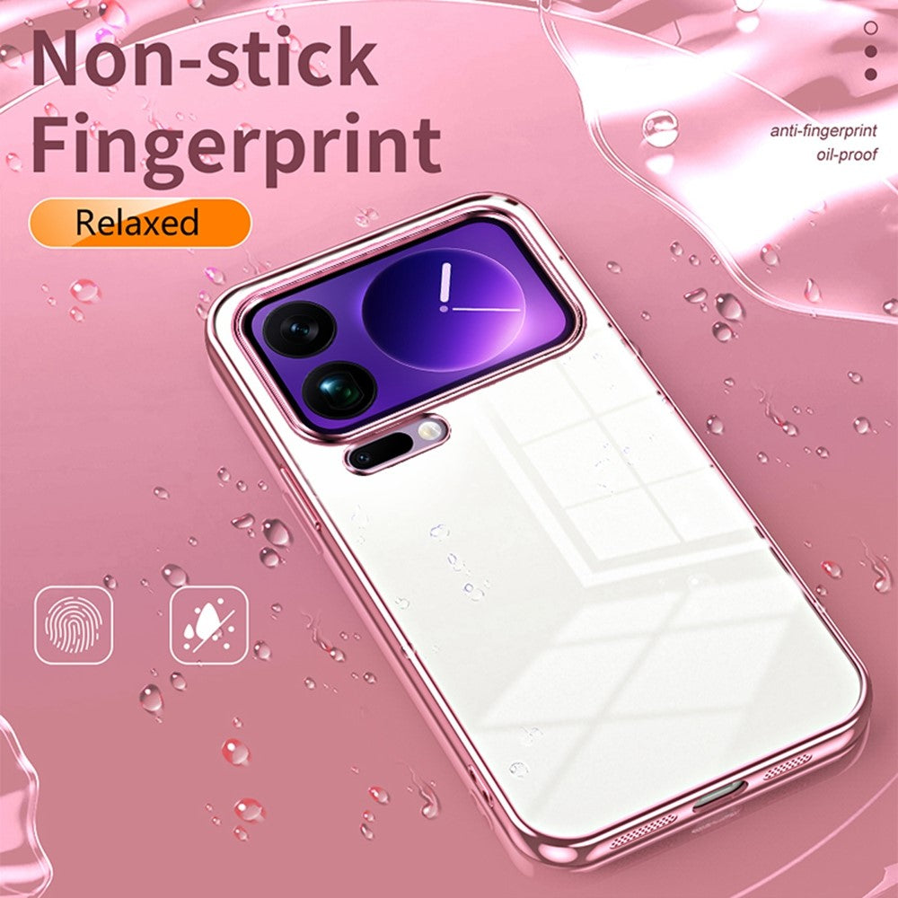 For Xiaomi 17 Pro Max Case Electroplating Frame Soft TPU Phone Cover - Transparent