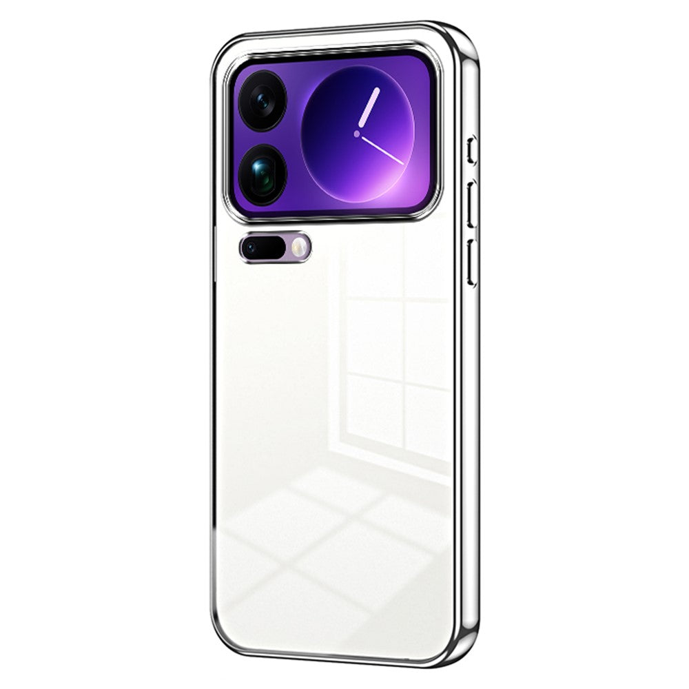 For Xiaomi 17 Pro Max Case Electroplating Frame Soft TPU Phone Cover - Silver
